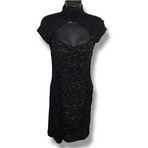 papaya black lace dress Black lace, one piece dress size small by